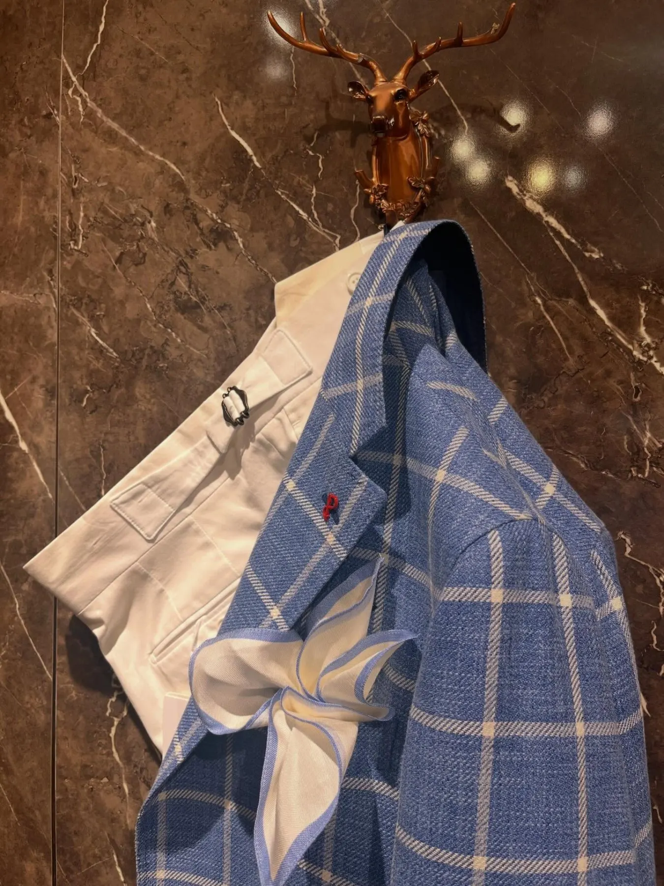 Light blue windowpane jacket