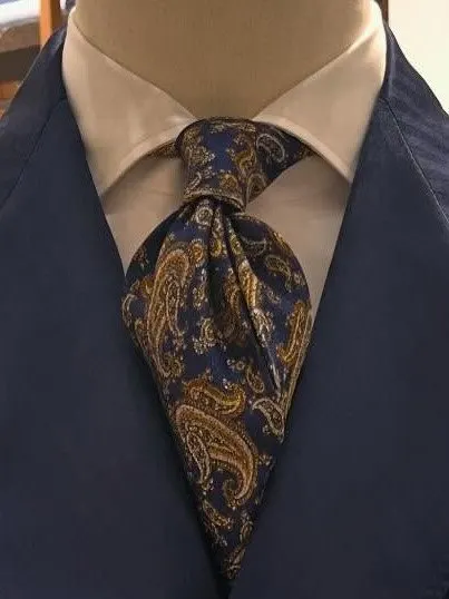 Navy and gold paisley tie