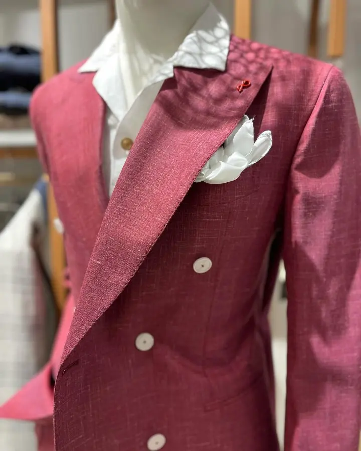Raspberry double-breasted jacket